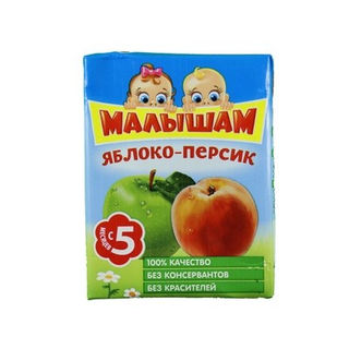 Сок ФрутоНяня 0,2л яблоко-персик б/сахара с 5 мес